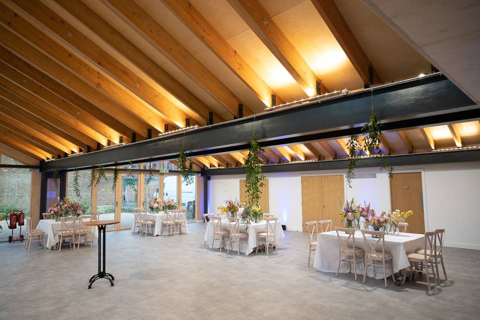 Glasshouse wedding venue, modern rustic, natural light