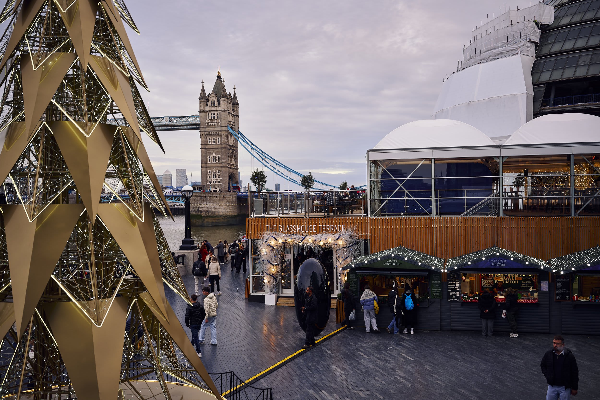 Glasshouse Tower Bridge event venue corporate reception winter market