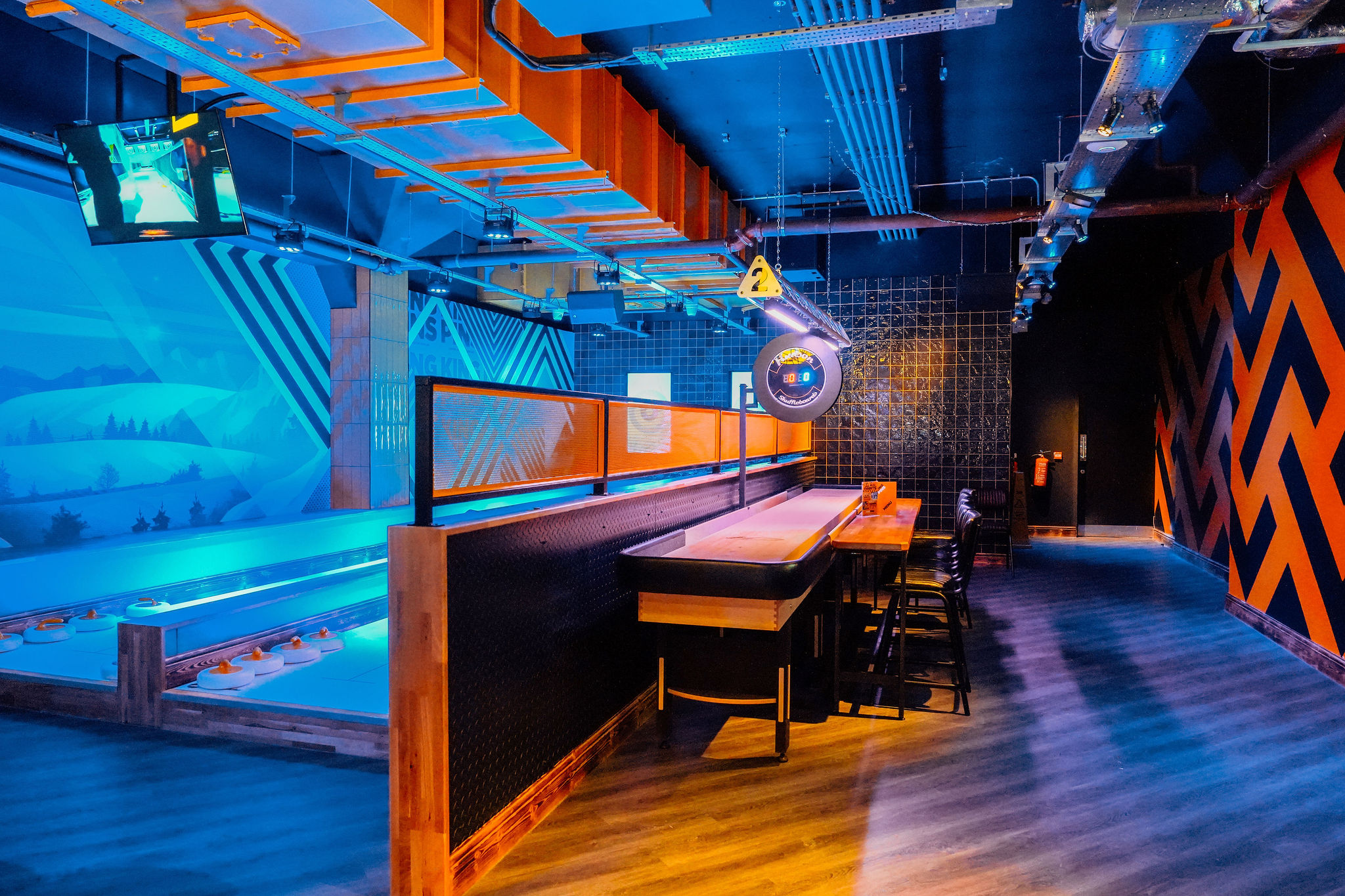 The Glide Zone at King Pins Edinburgh: gaming lanes for corporate events and team building.