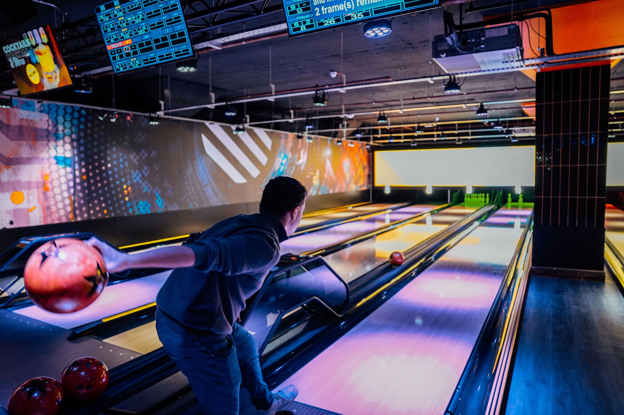 Bowling at The Strike Zone, Edinburgh: modern venue for corporate events and team building.
