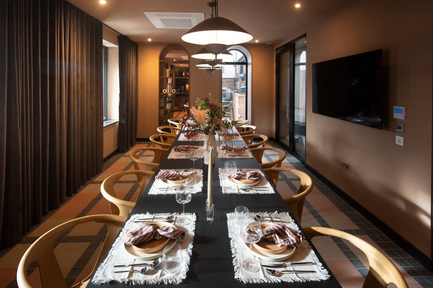 Rex Rooms intimate venue, AV screen, private event, executive dining