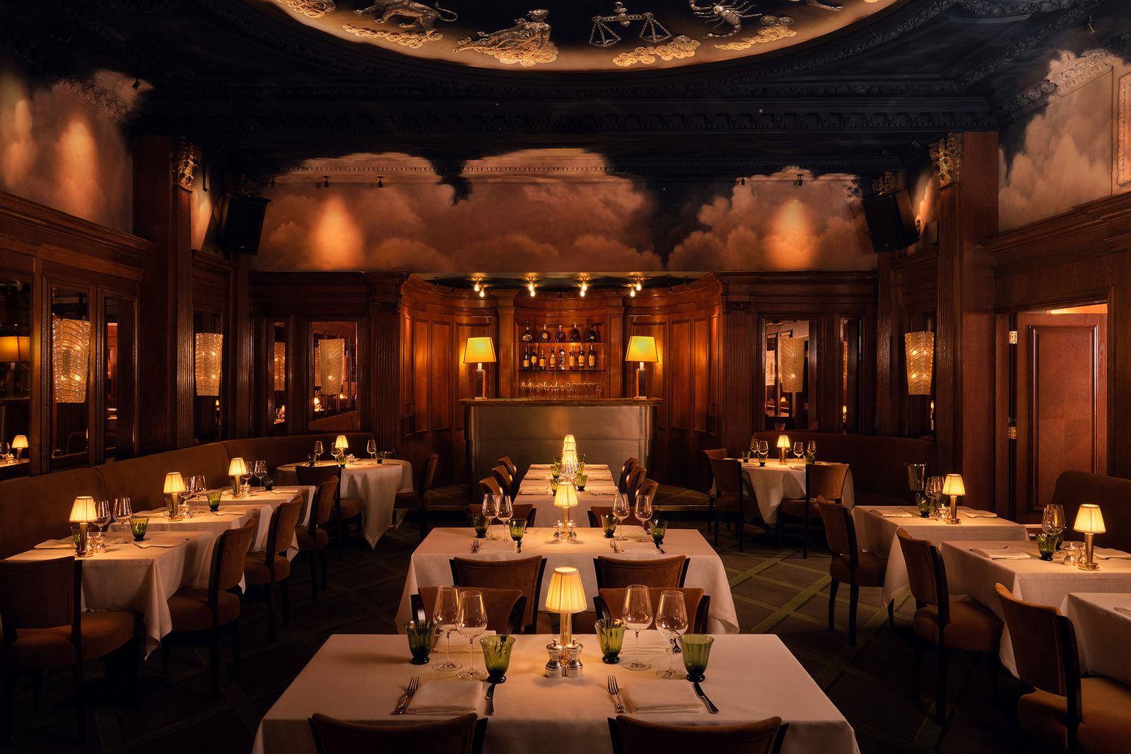 Rex Rooms private dining event, classic decor, corporate celebration