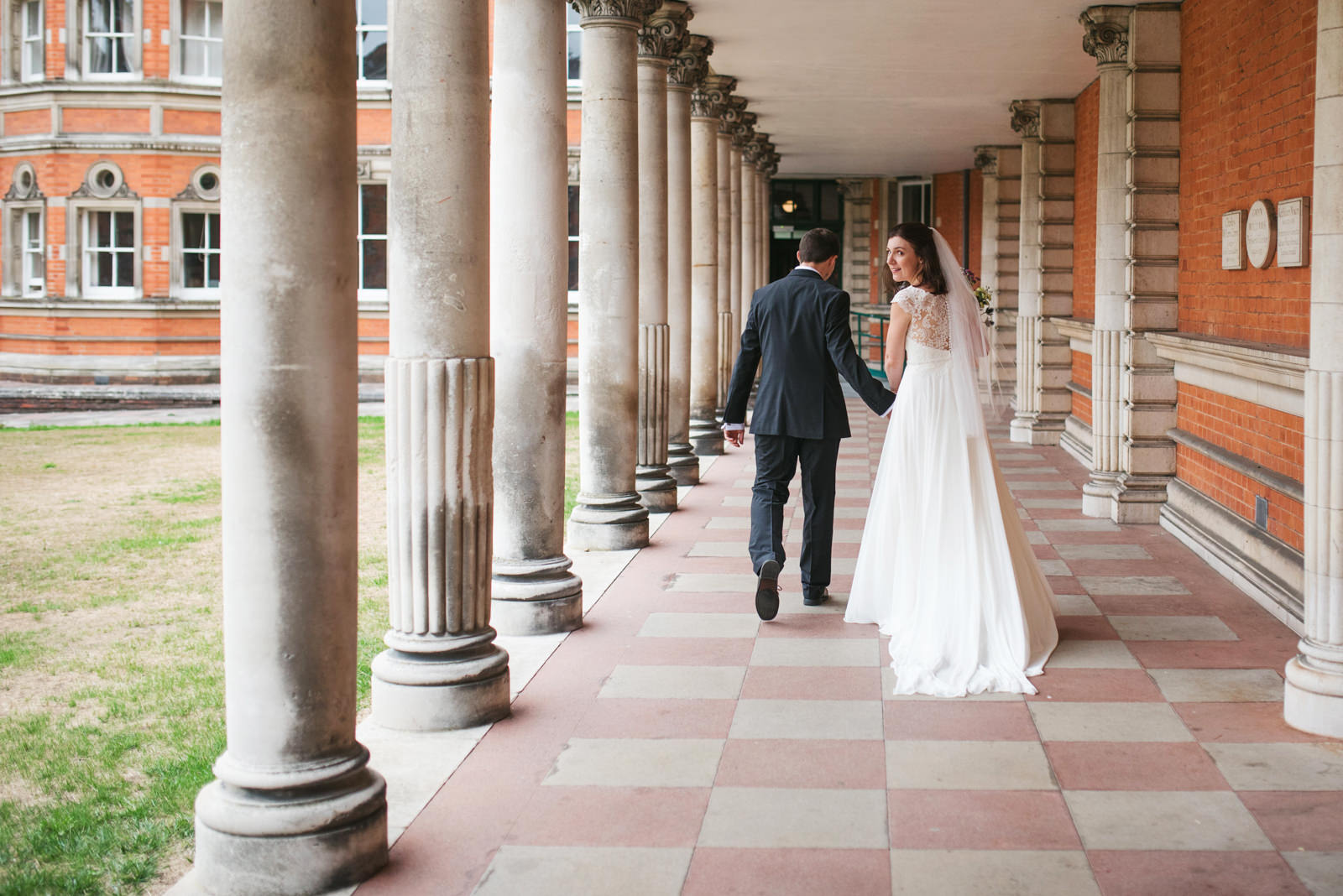 NOC Marquee wedding venue with historic colonnade for elegant outdoor events.
