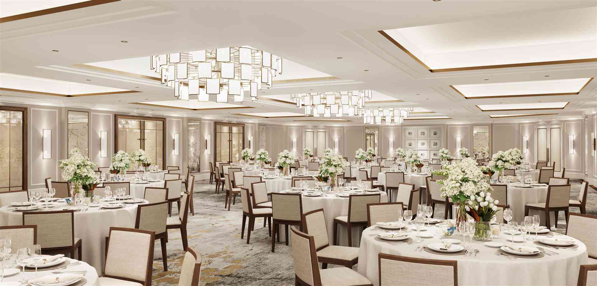 Elegant ballroom gala wedding event seating