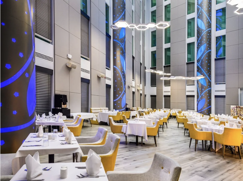 Heathrow Atrium Hotel networking event, modern space