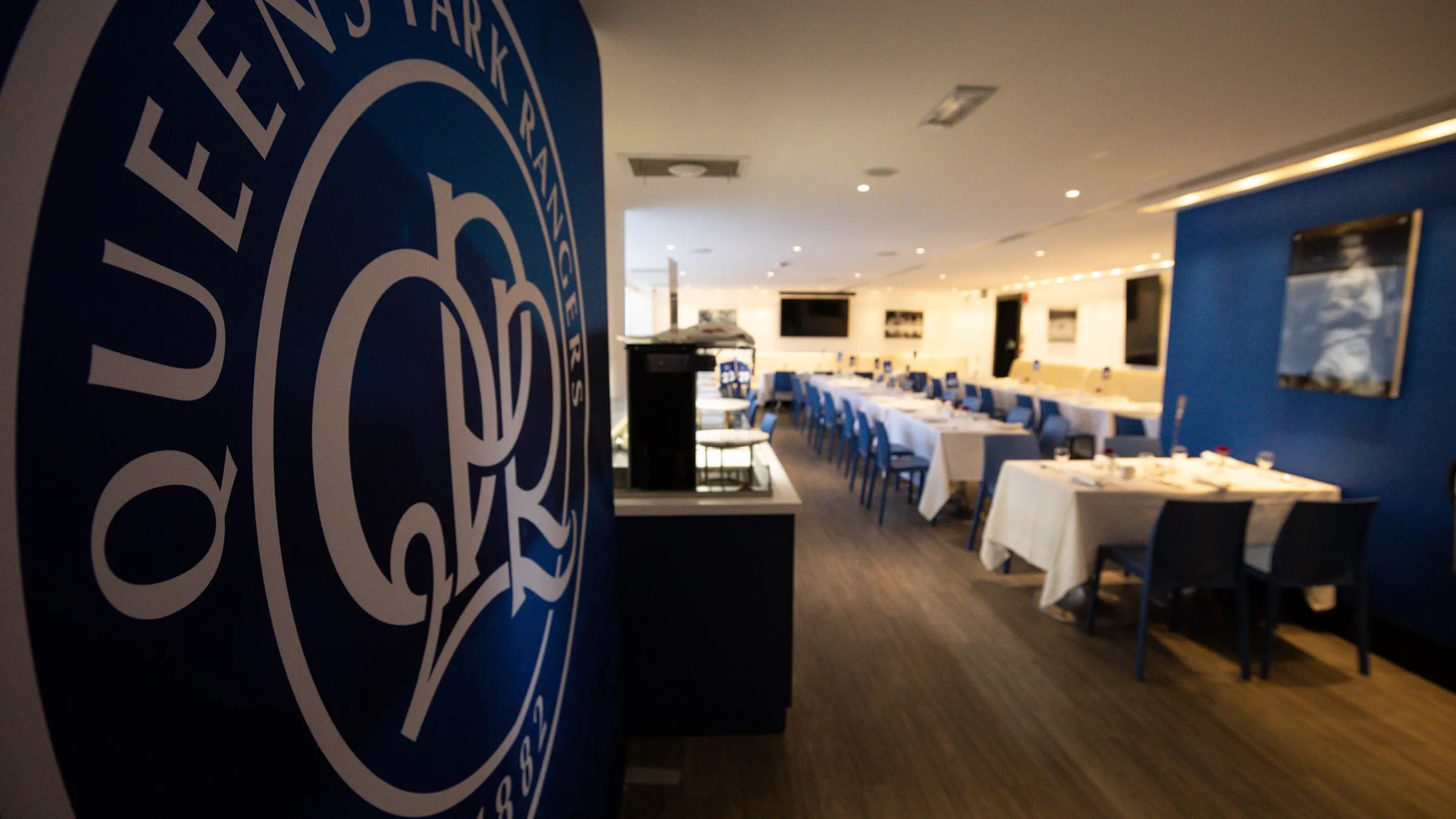 Capital Lounge hospitality suite at Loftus Road Stadium for corporate events and banquets.