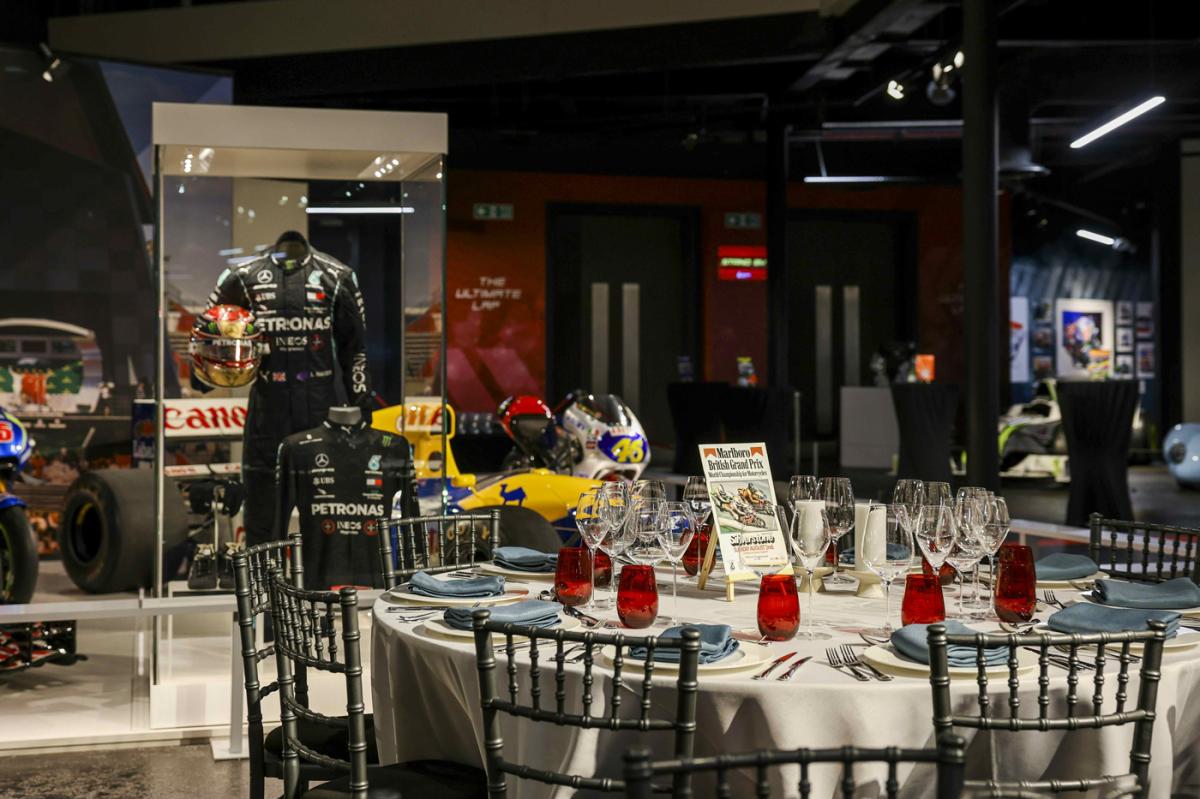 Silverstone Museum banquet dinner: exclusive automotive event venue hire.
