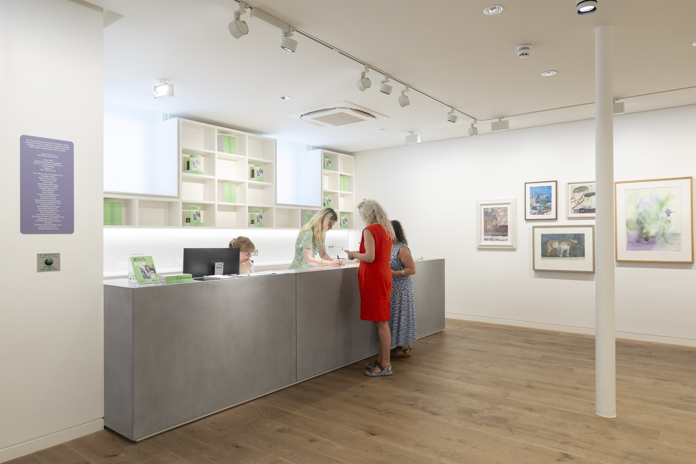 Minimalist event registration desk at Ground Floor Gallery, RWS Gallery, for corporate check-ins.