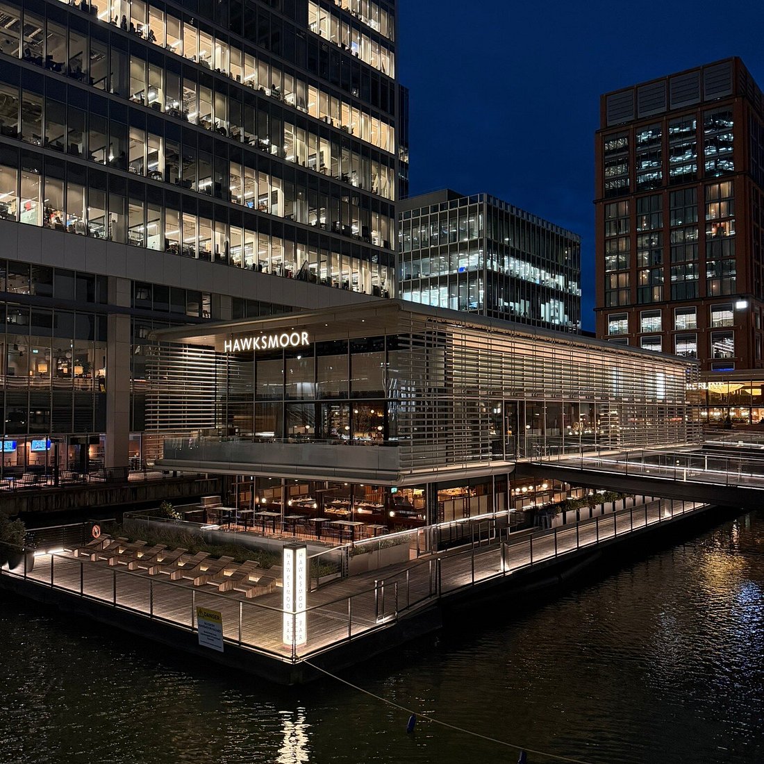 Queenie Watts waterside venue, elegant interior for corporate dinners and networking events.