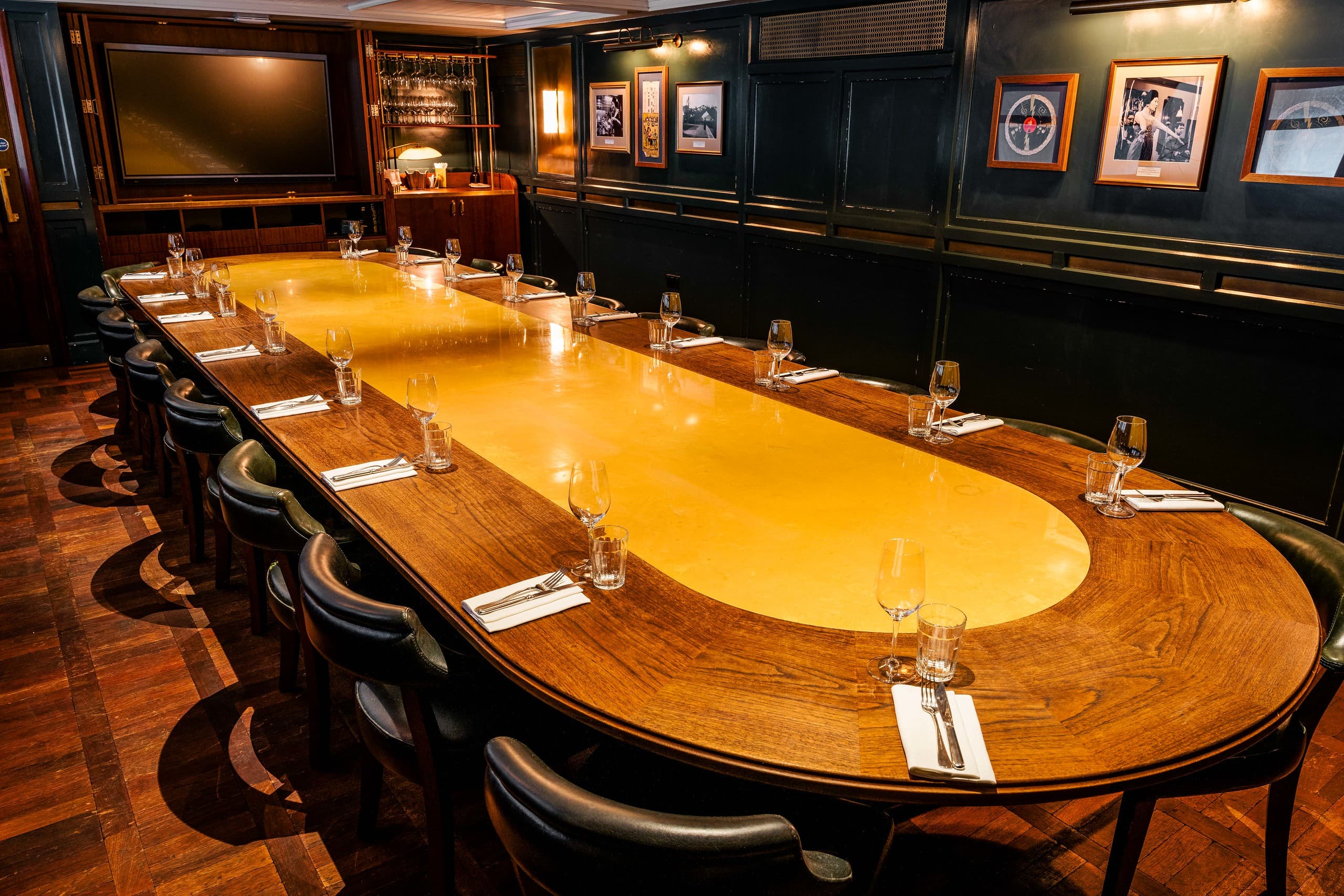 Queenie Watts U-shaped boardroom setup for private dining and corporate events.
