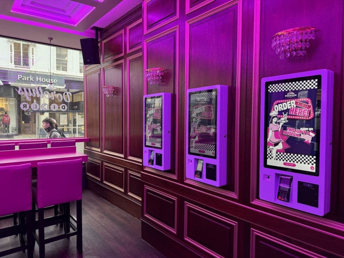 Modern Dorothy's Diner kiosk for fast-paced casual dining events.