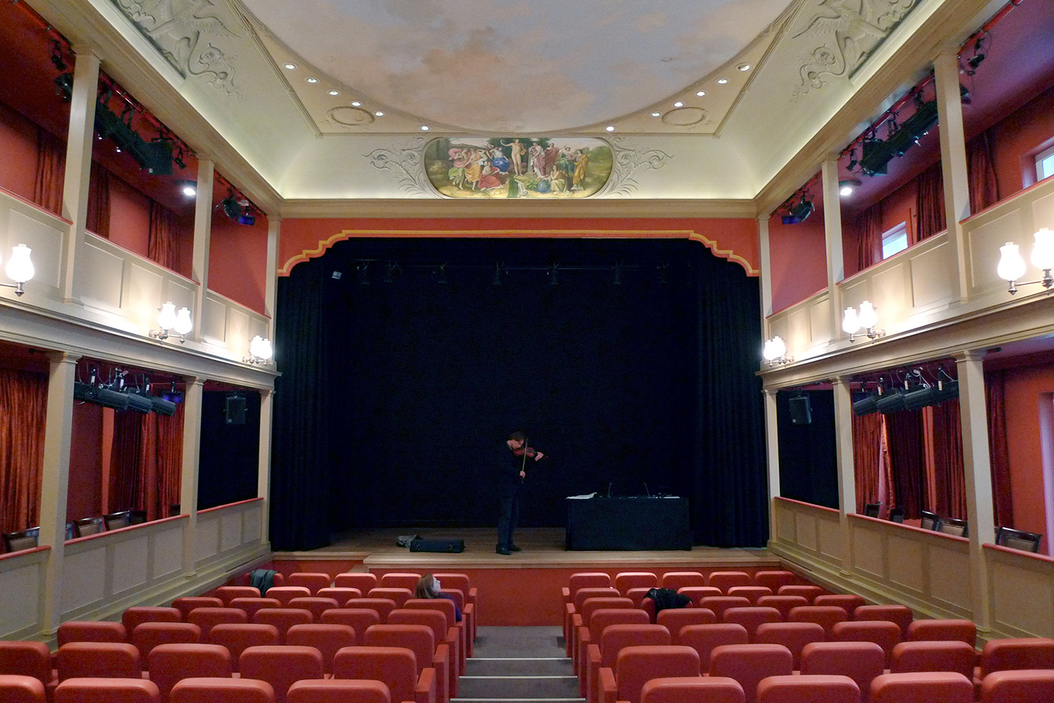 Howard Theatre auditorium with heritage architecture for corporate events and intimate performances.