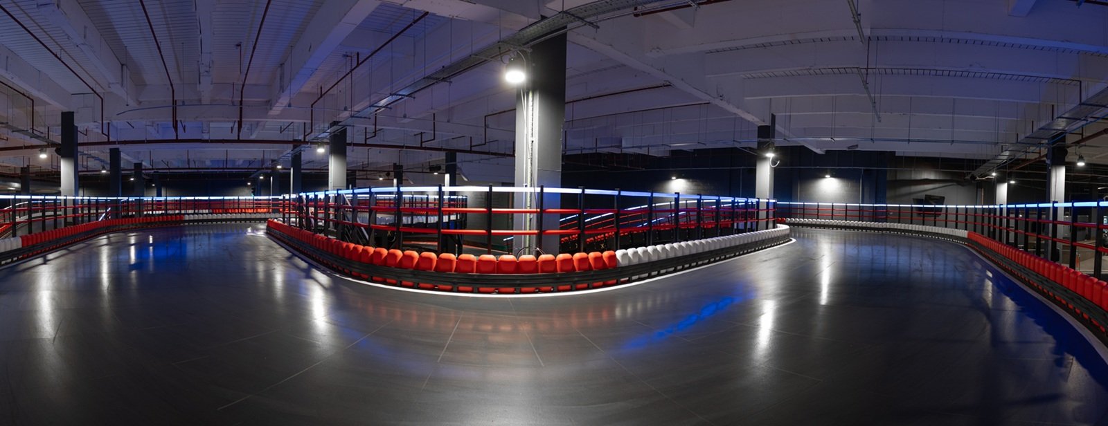 Capital Karts racing track: industrial venue for corporate team building and social events.
