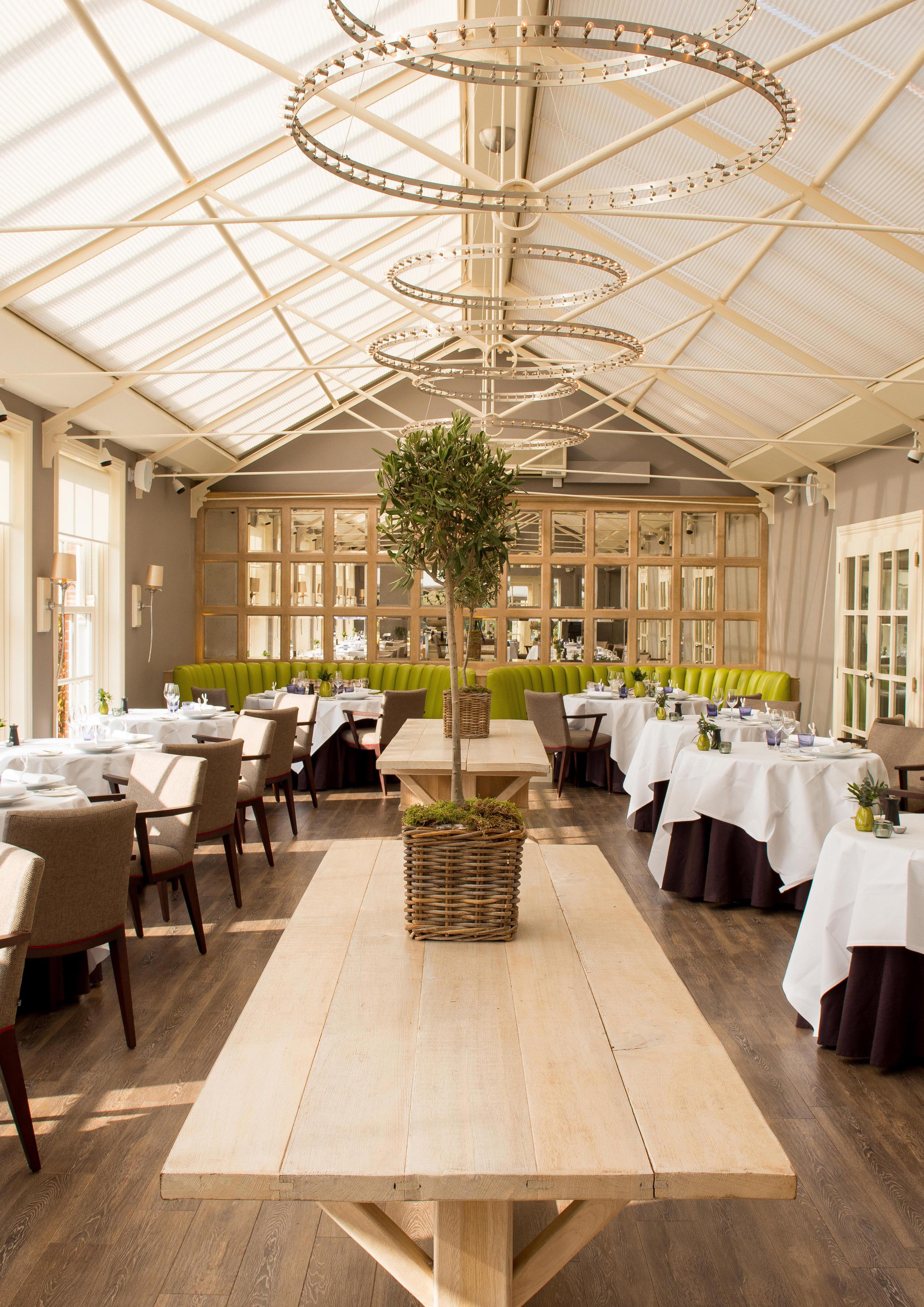 Ward Room conservatory at Chewton Glen for high-end corporate lunches and boutique events.