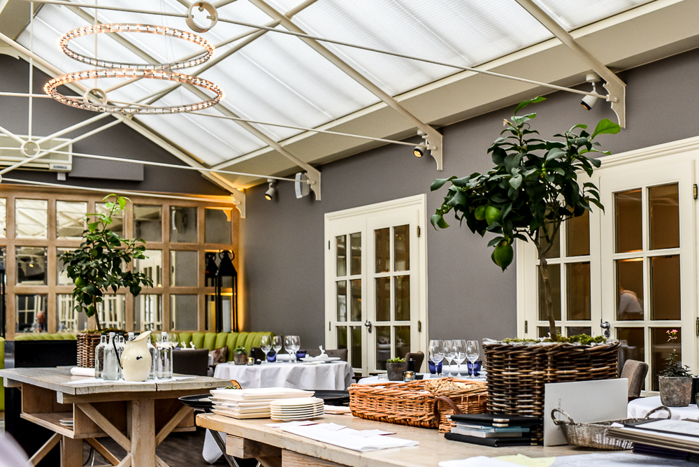 Ward Room at Chewton Glen: Bright conservatory venue for luxury luncheons and corporate events.