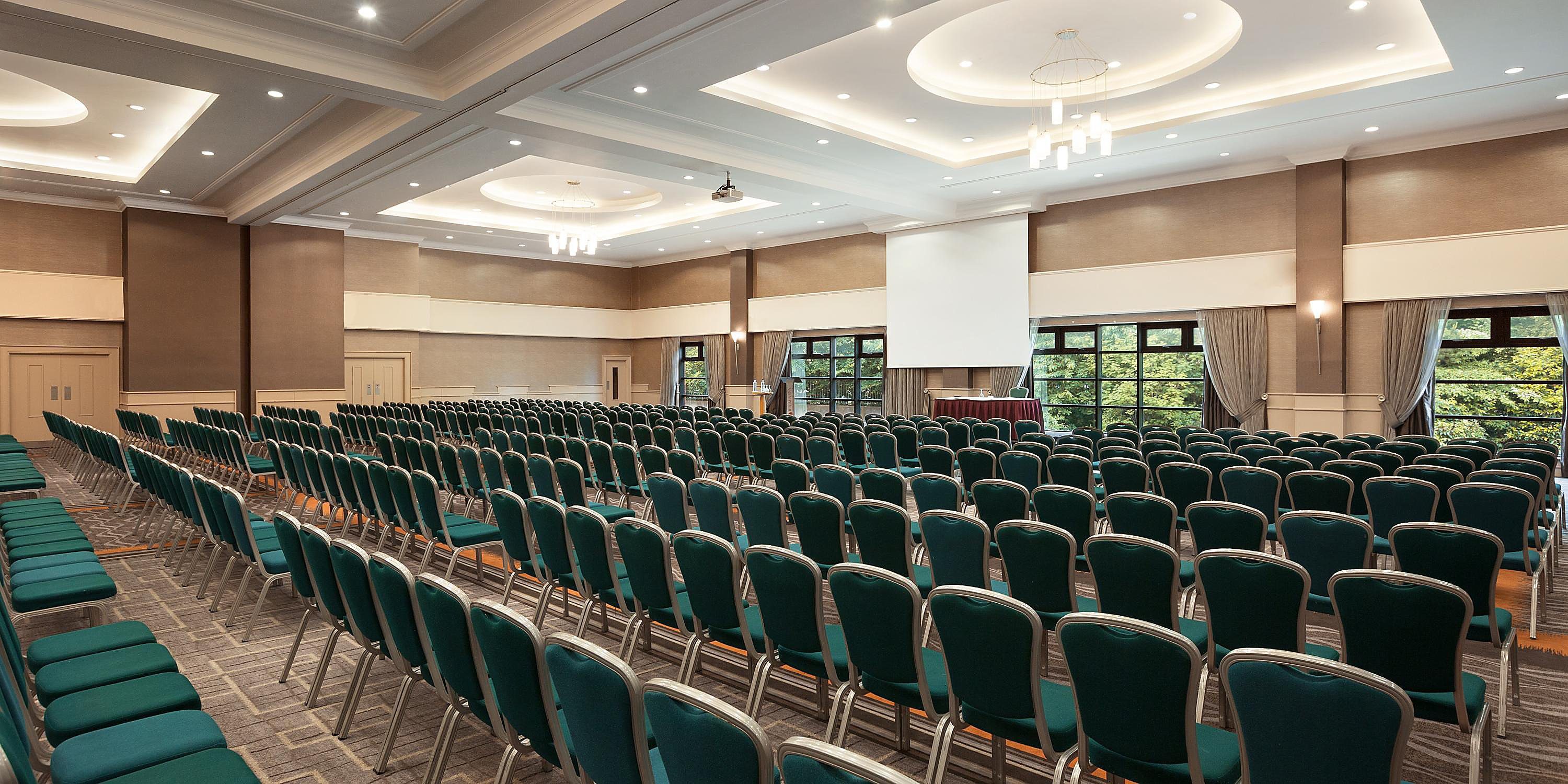 Theater-style ballroom at Crowne Plaza Belfast for corporate presentations and educational seminars.