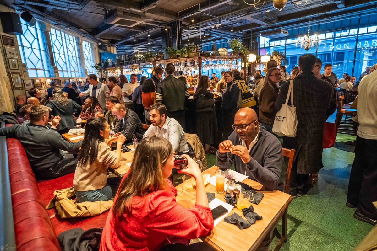 Main Bar at The Ferndale: Industrial-chic venue for corporate mixers and networking events.