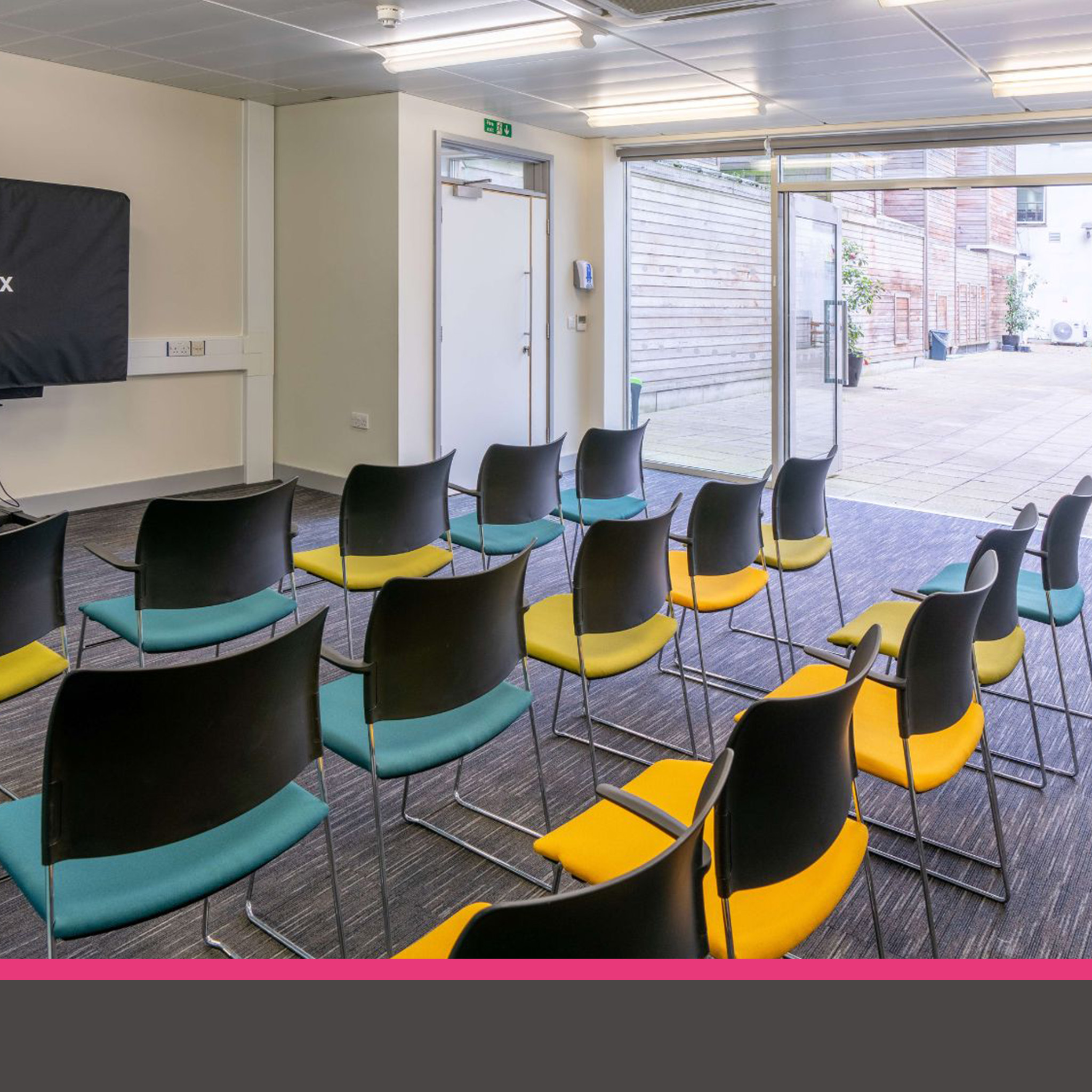 Main Training Room in theatre layout for professional workshops and corporate events.