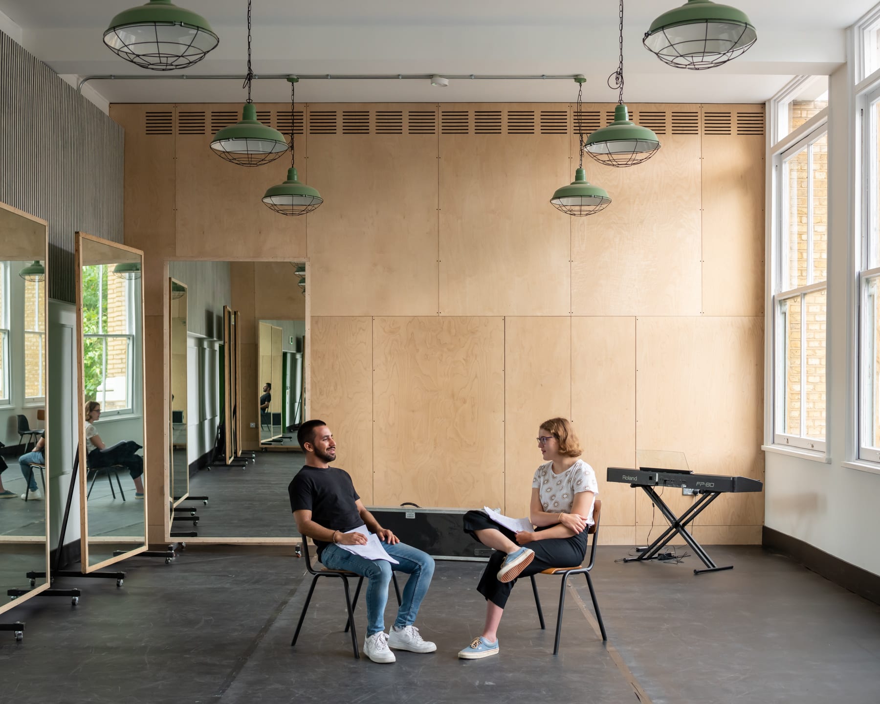 London Youth Theatre Rehearsal Room 1: Industrial studio space for private workshops and events.