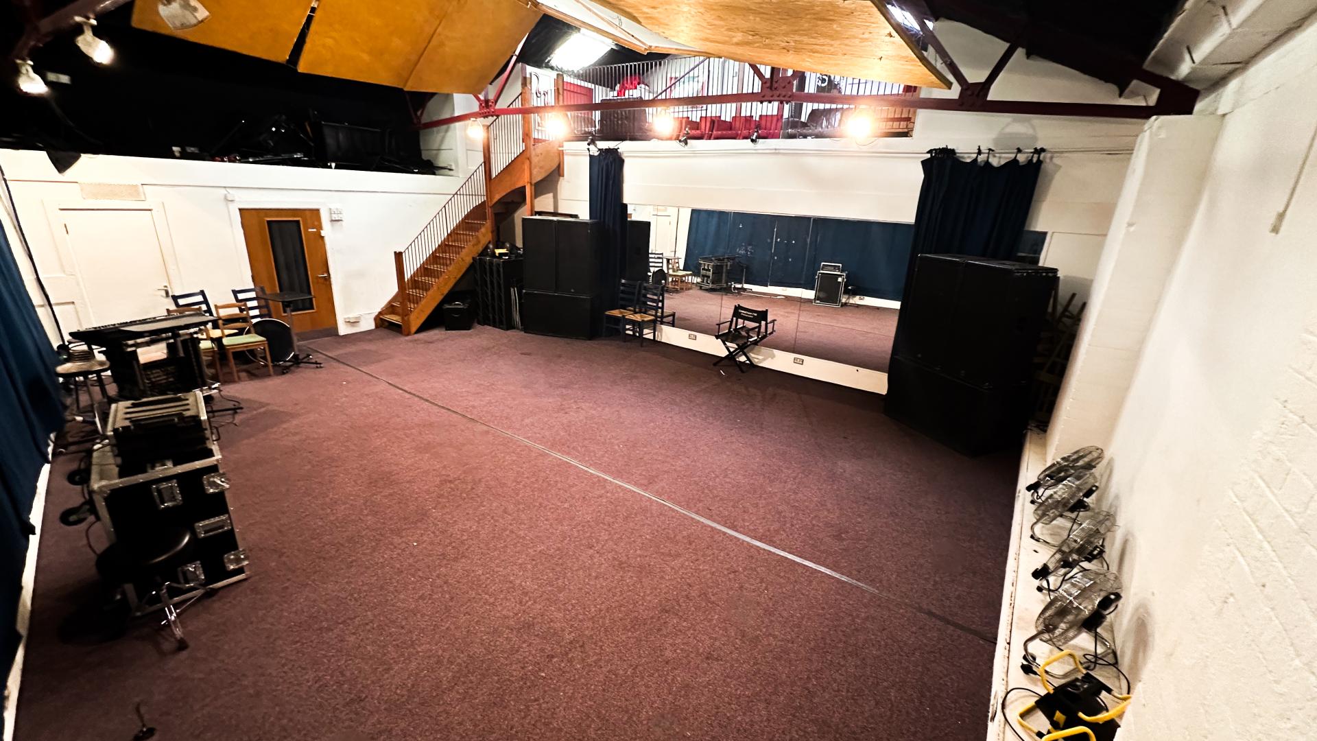 Rehearsal Room 1 at London Youth Theatre Studios, bright drama space for performing arts workshops.