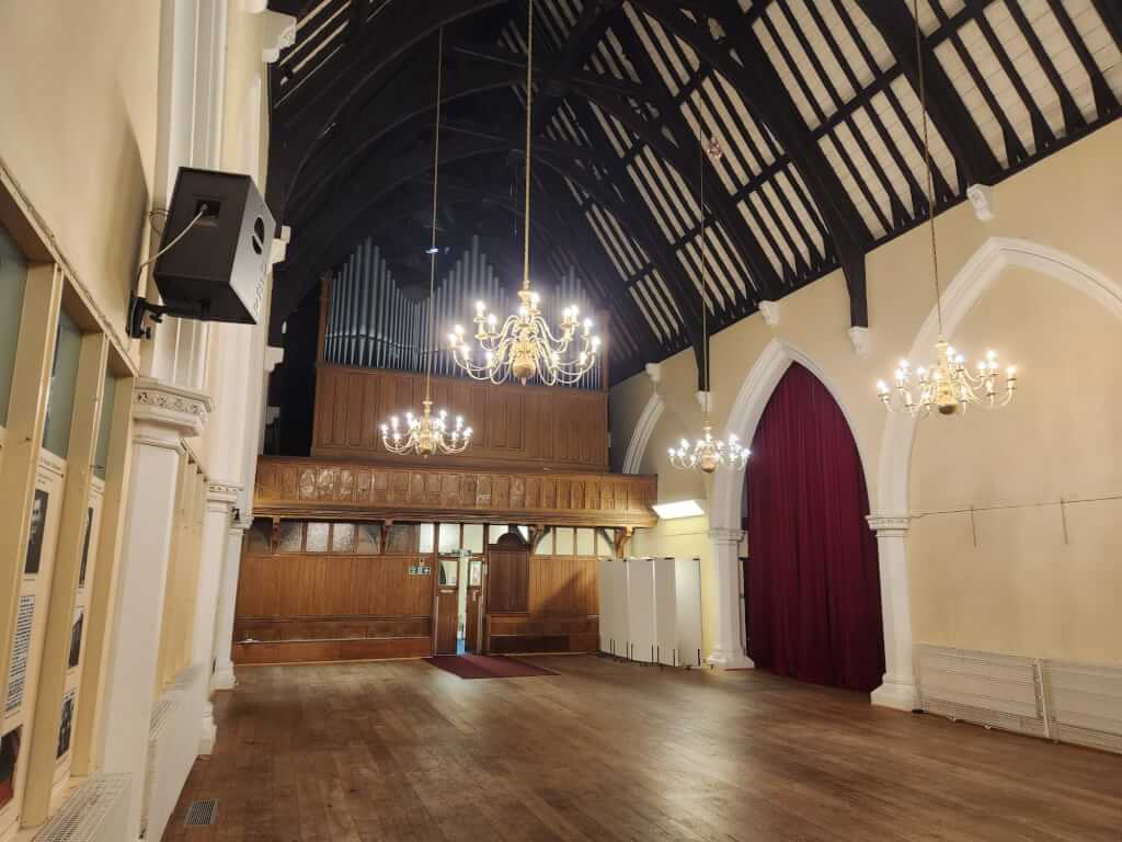 St Stephen's Hall historic venue with high ceilings for private events and formal dinners.