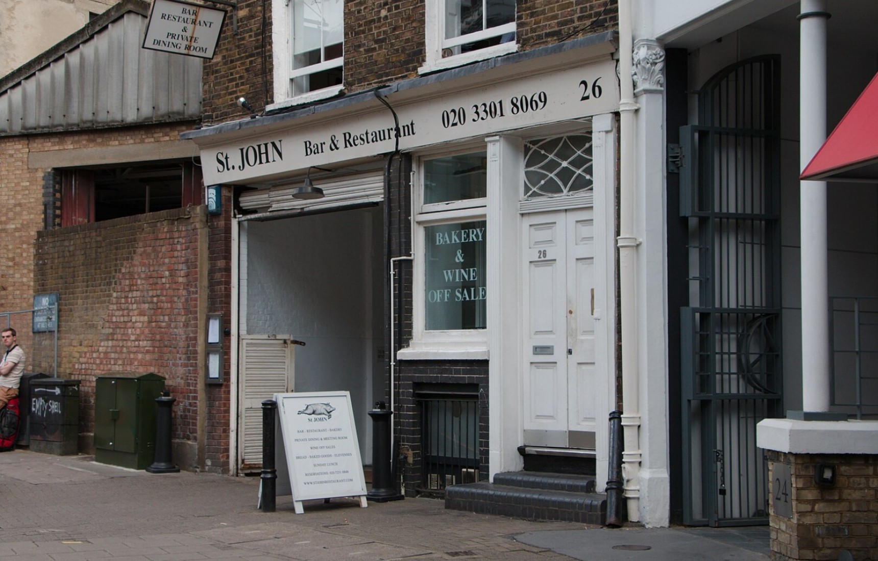 St. JOHN Bread & Wine exterior, ideal for intimate private hire and boutique networking events.