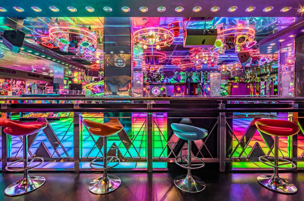High-energy bar venue for brand launches and networking events.