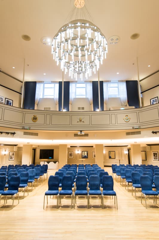 Carisbrooke Hall tiered auditorium for corporate presentations and keynote events.
