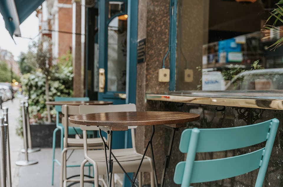 Bistro-style breakout area at The Crown & Sceptre, ideal for networking events and meetings.