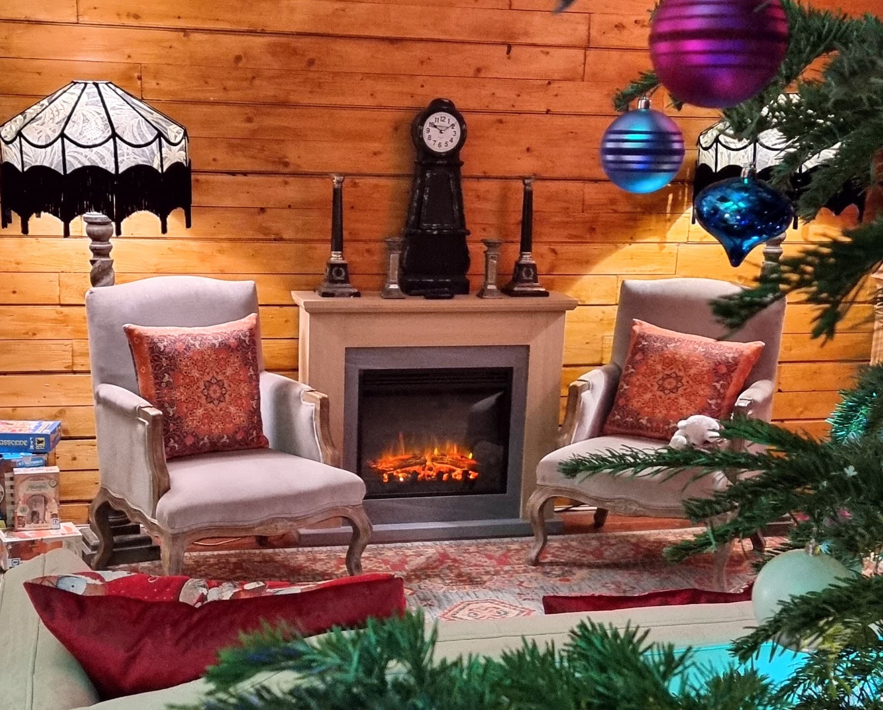 Fireside chat setup at Lumiere Underwood for corporate retreats and VIP networking events.