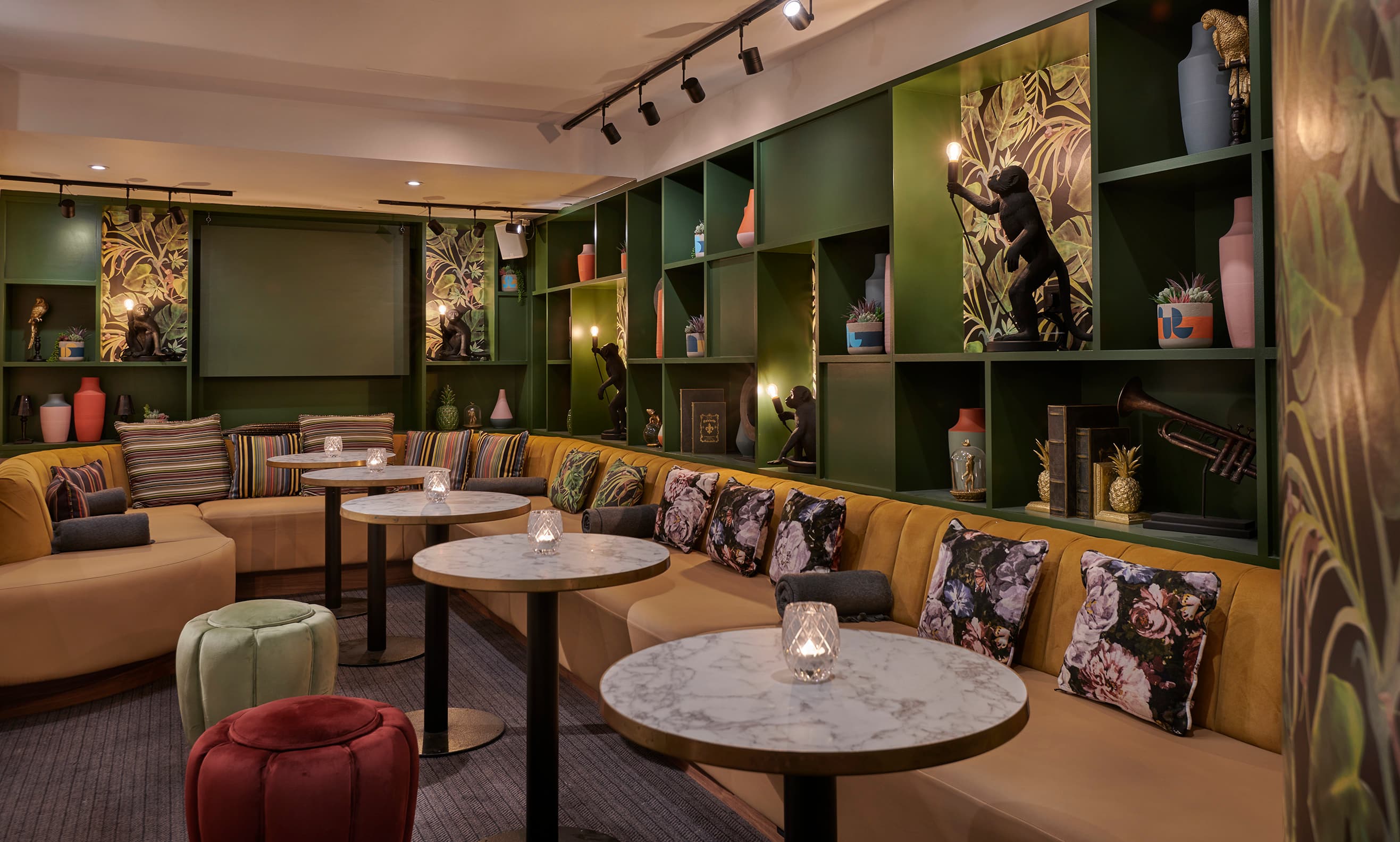 Leaf & Cane lounge with plush seating, ideal for corporate networking and private event hire.