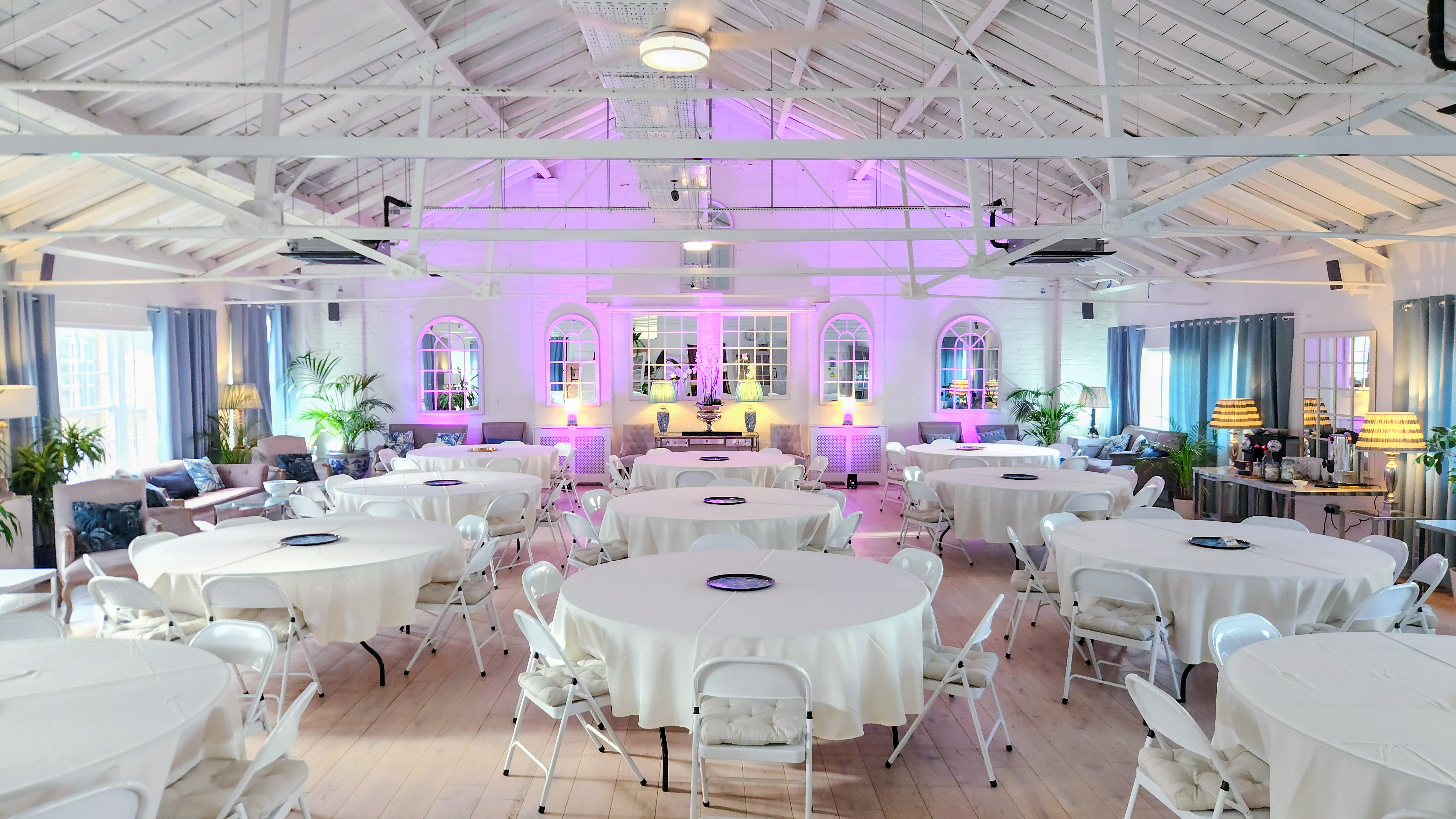 Weddings at Underwood venue with high industrial ceilings for customizable social events.