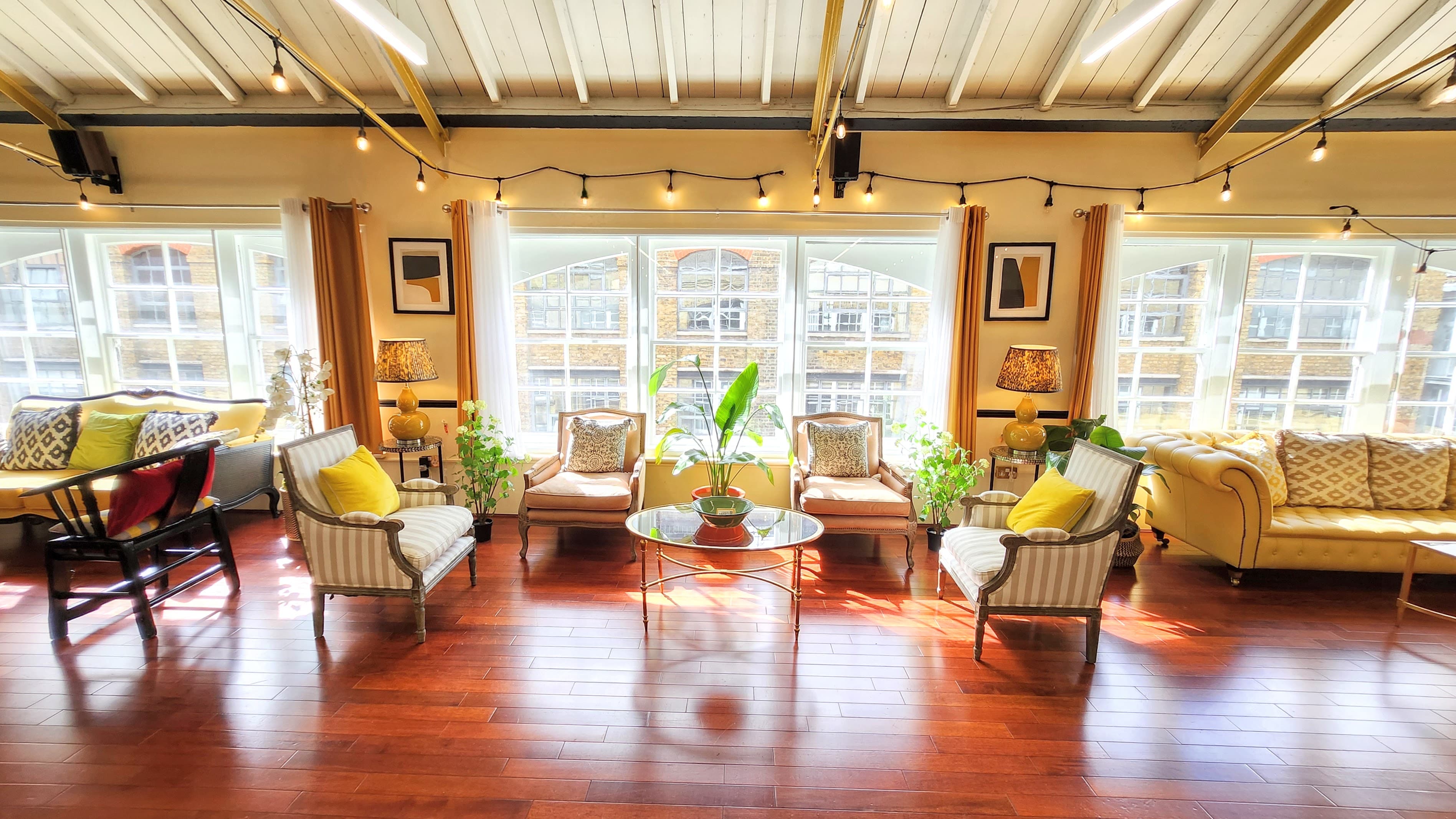 Lounge area for networking events and VIP hosting at Lumiere Underwood.