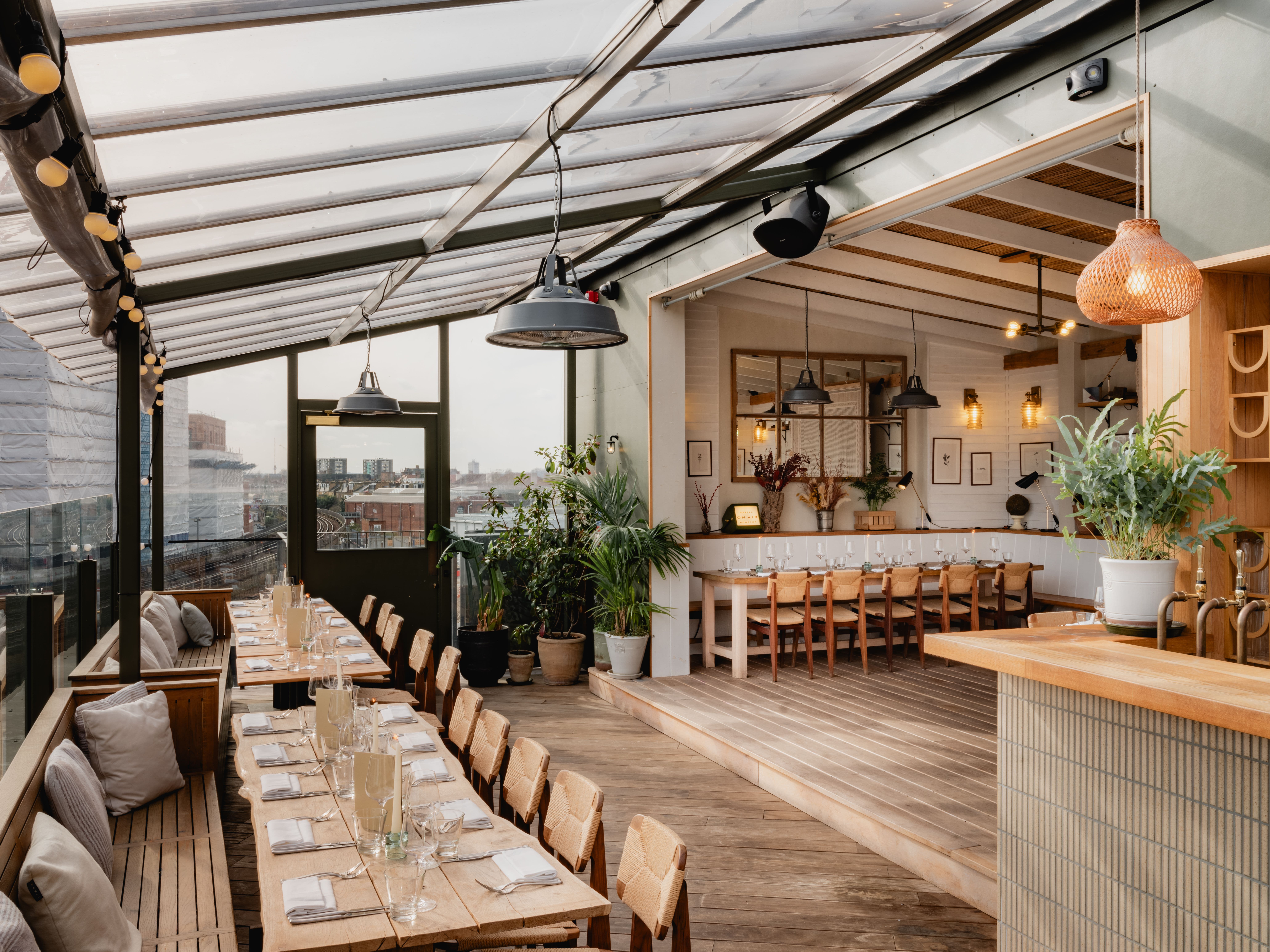Broadcaster Rooftop glass terrace: venue for corporate events and private dinners.