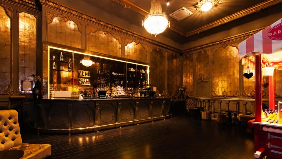 Ballroom Bar at Lyceum Theatre with period architecture for networking events and cocktail hours.