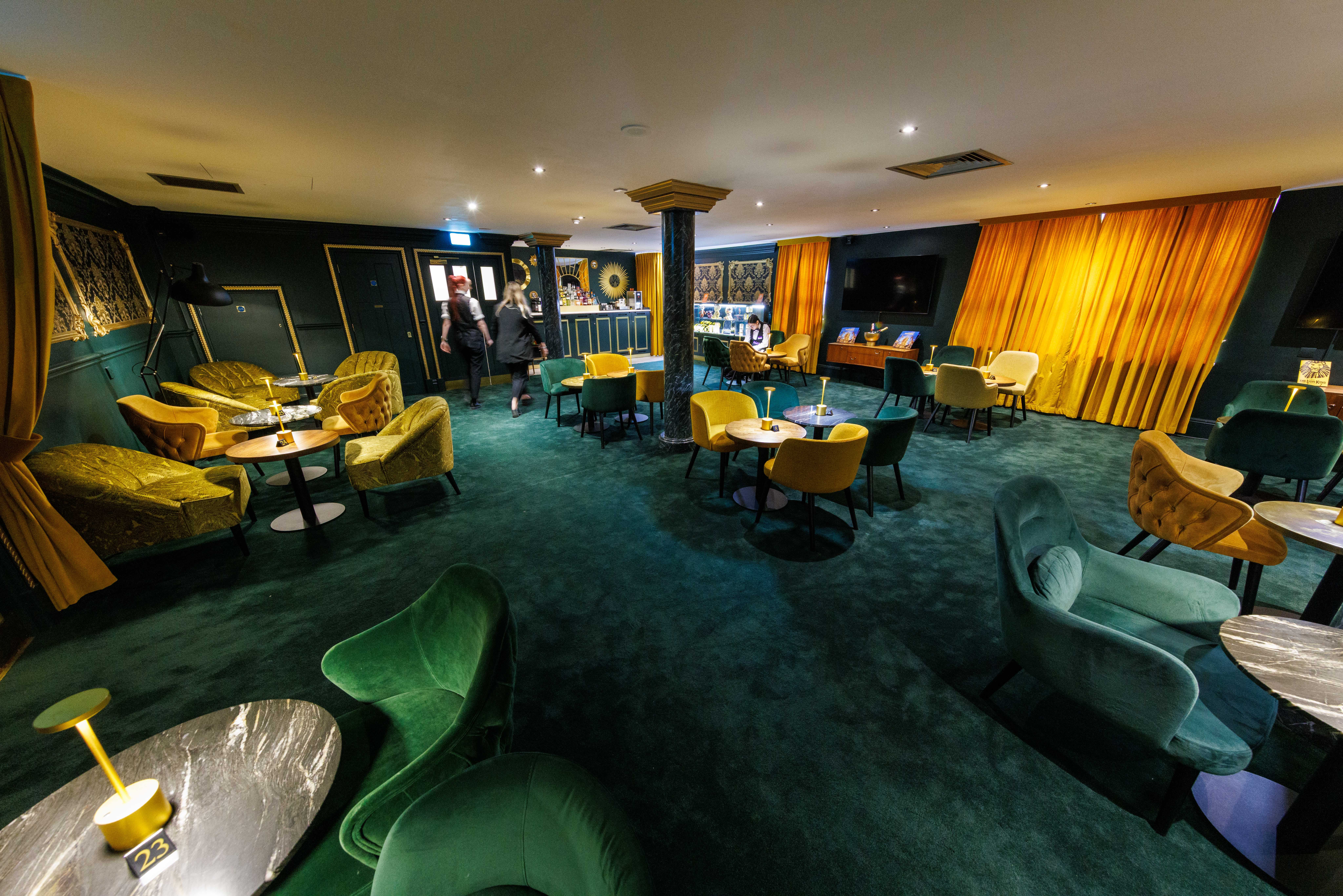 Ambassador Lounge at Lyceum Theatre: tiered VIP seating for corporate events and networking.