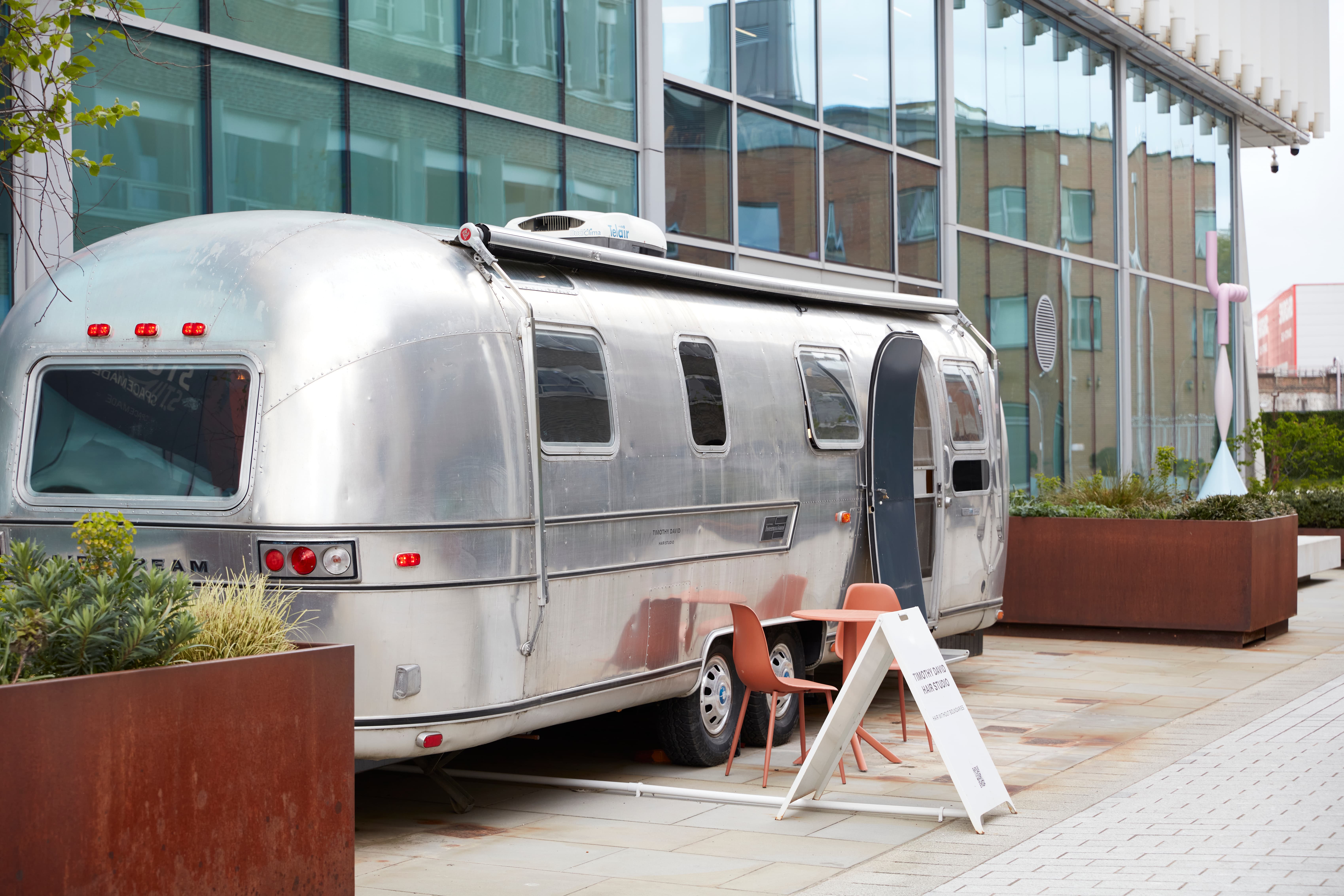 Airstream pop-up trailer for outdoor brand activation and experiential hospitality.