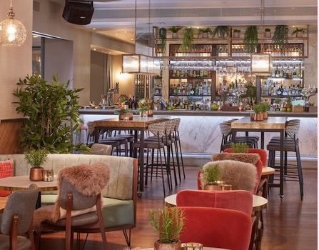 Stylish Devonshire Terrace venue with plush seating for meetings and events.