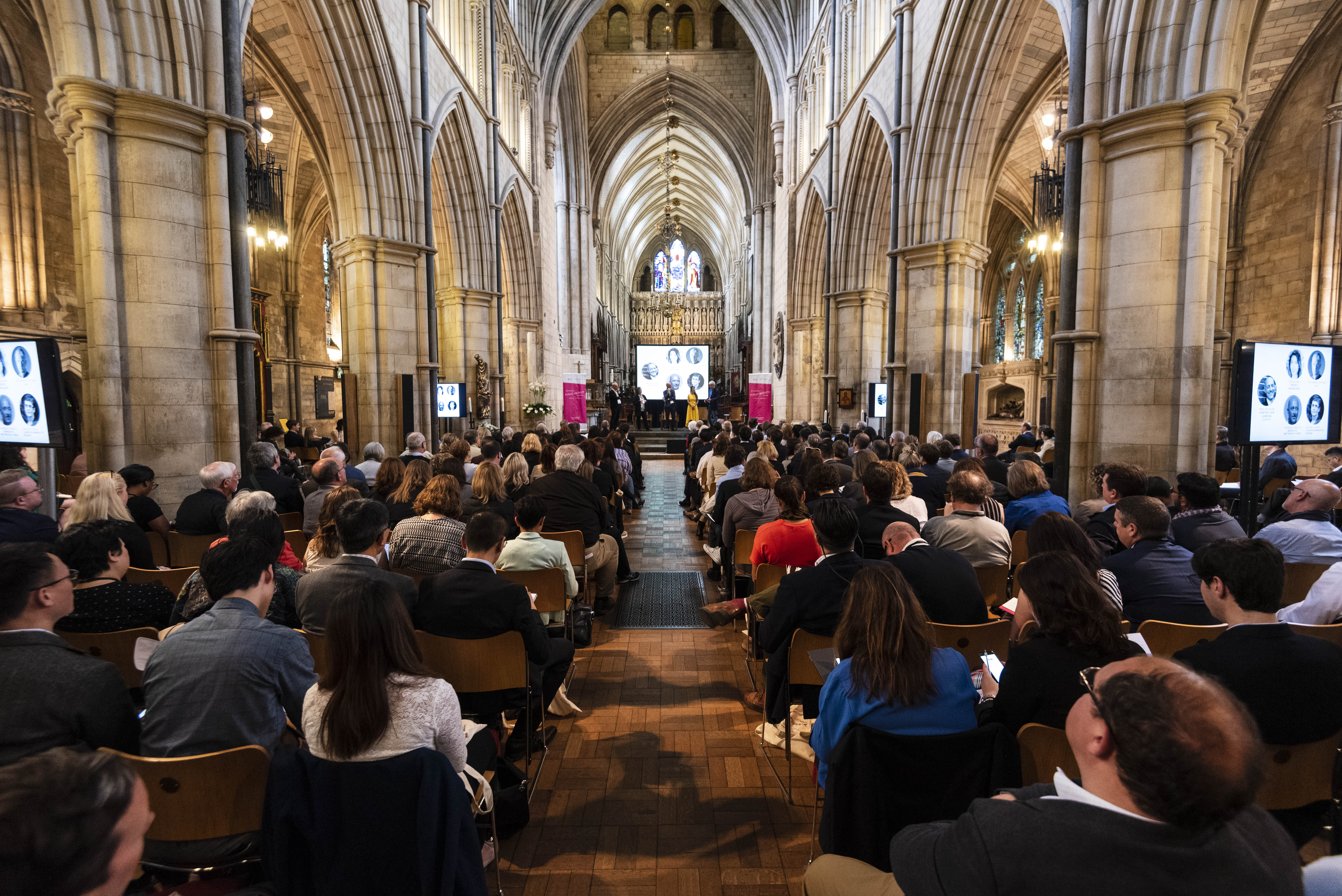 Southwark Cathedral Nave conference with high ceilings, ideal for networking events.