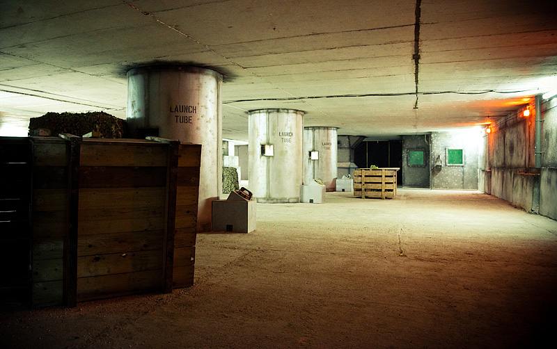 Whole Venue at Bunker 51: unique underground space with concrete pillars for events.