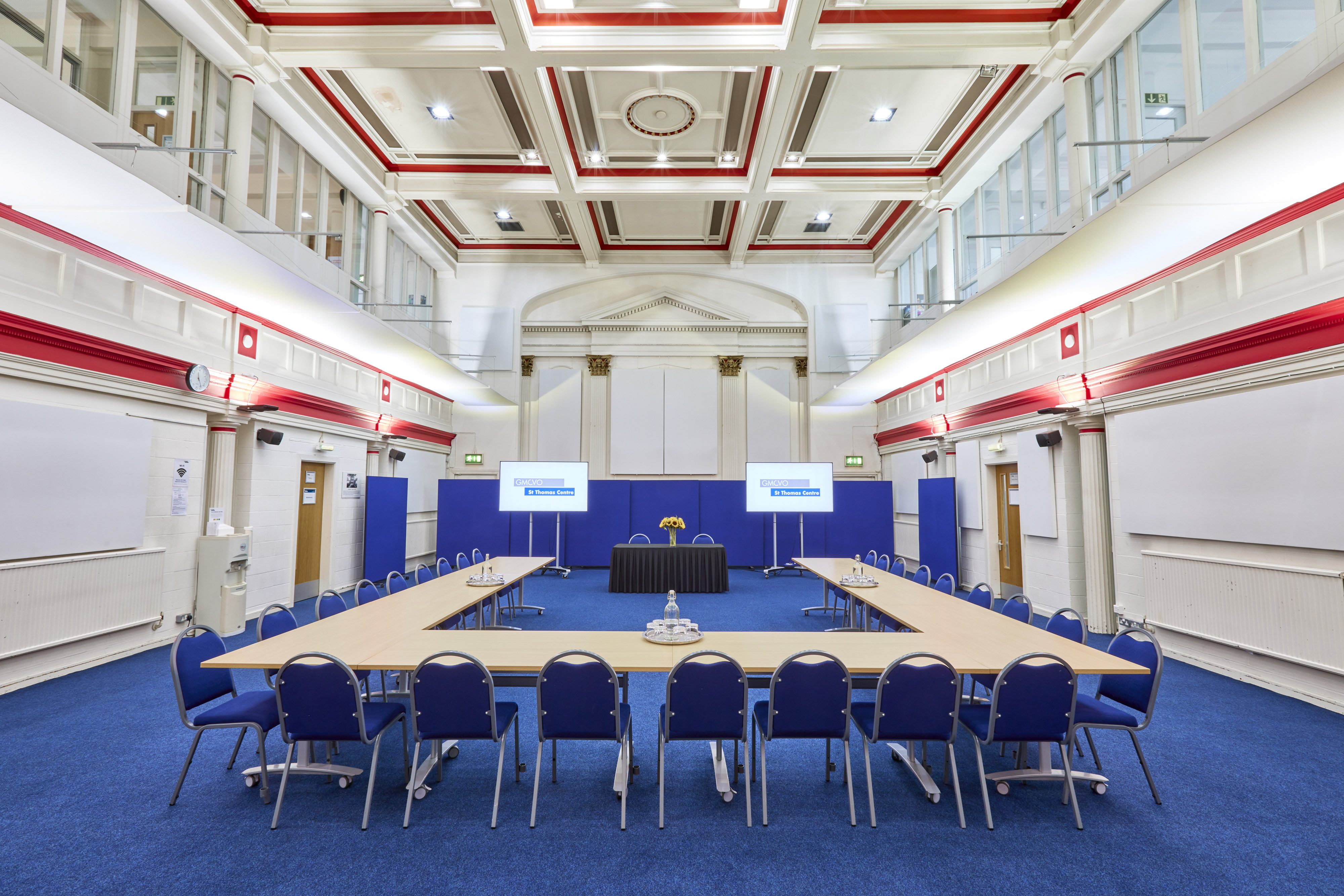 Main Hall in St Thomas Centre: U-shaped meeting space for conferences and workshops.