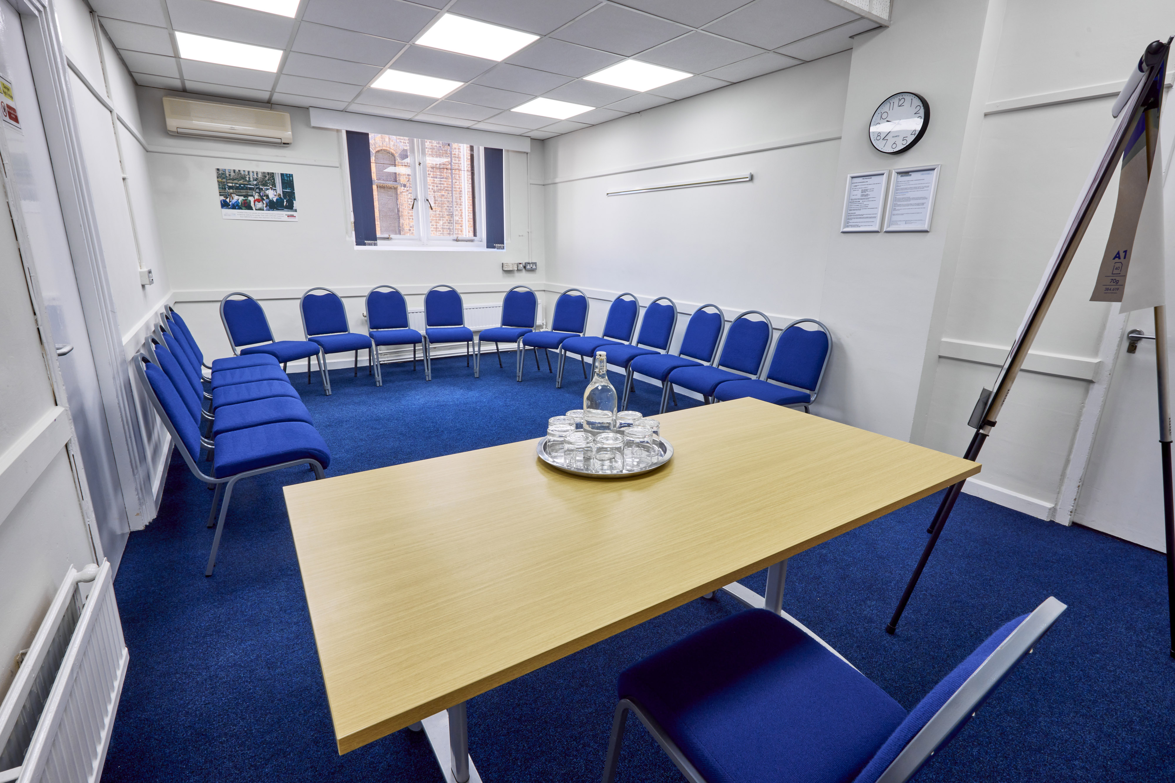 "Rylands Room at St Thomas Centre: circular seating for collaborative meetings and workshops."