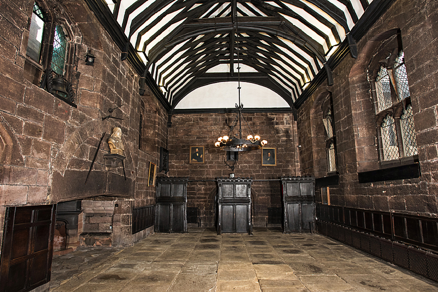 Baronial Hall in Chetham's Library: historic venue with vaulted ceilings for unique events.
