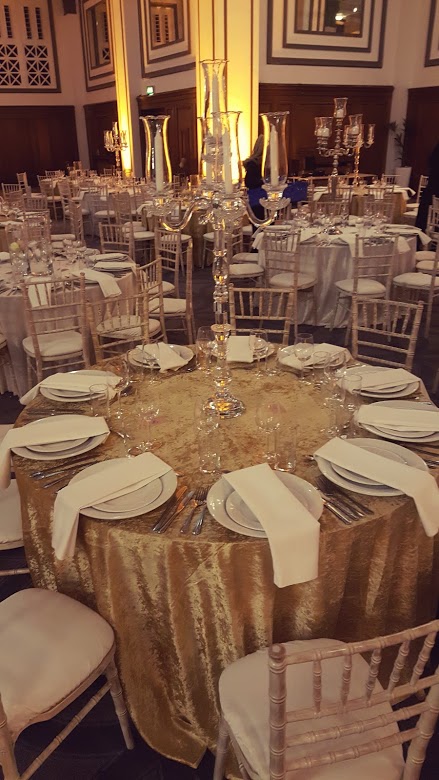 Elegant dining table in Grand Ballroom, perfect for weddings and corporate events.
