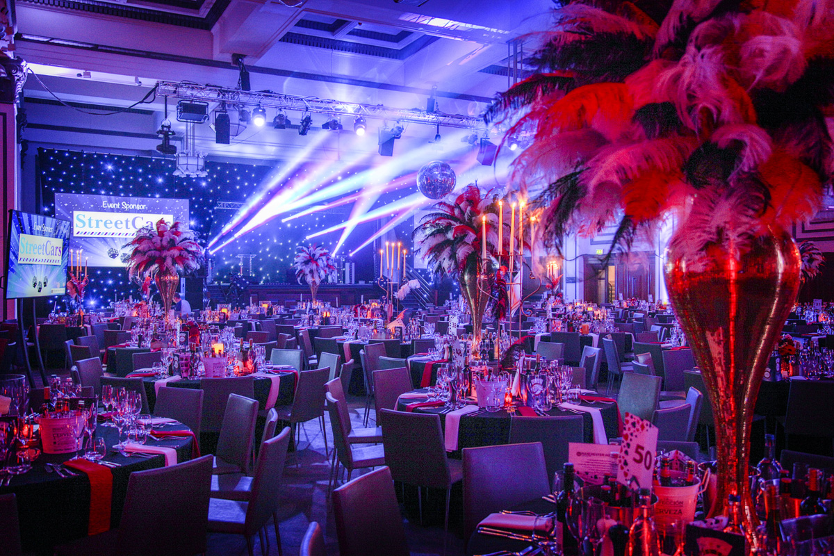 Elegant ballroom at Kimpton Clocktower Hotel, perfect for gala events and formal gatherings.