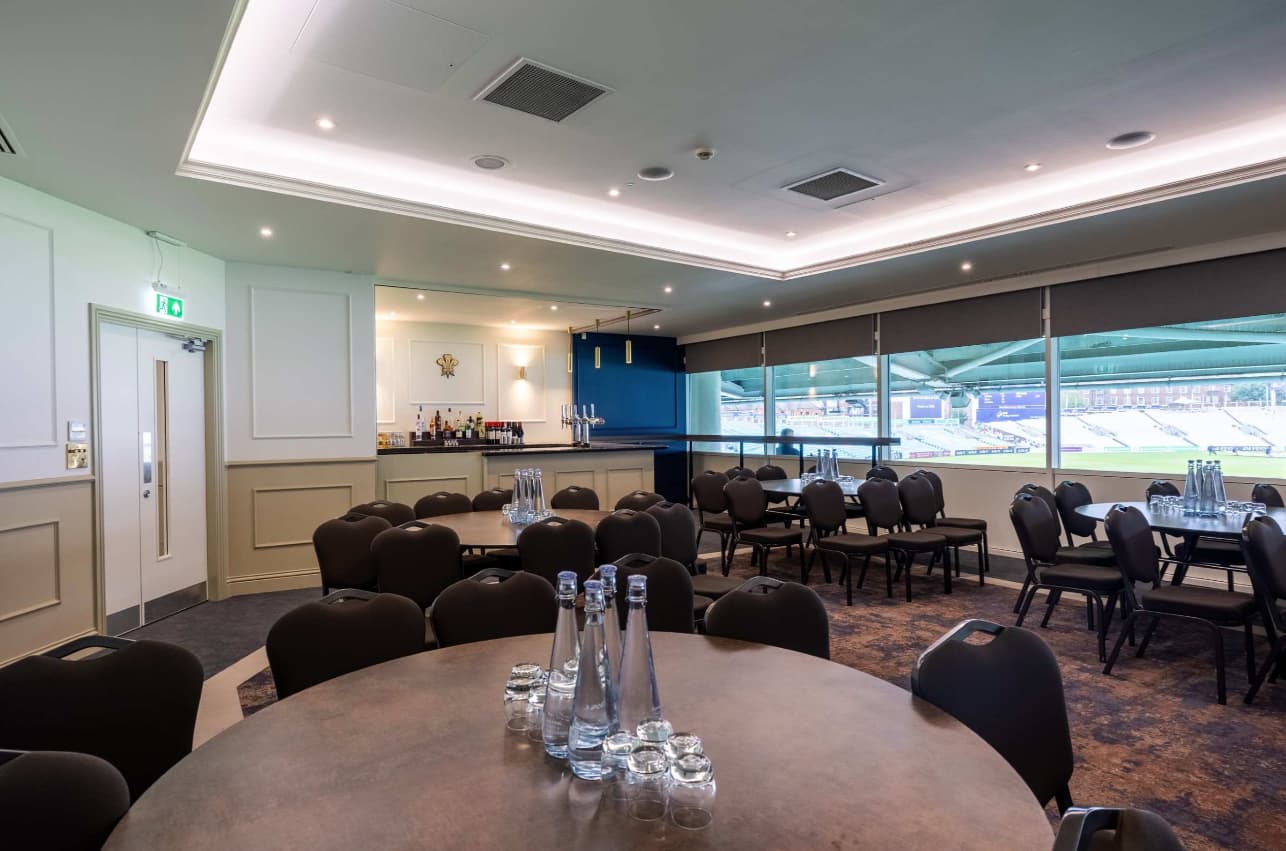Pakistan Room at Kia Oval with stadium view, ideal for corporate workshops and networking events.