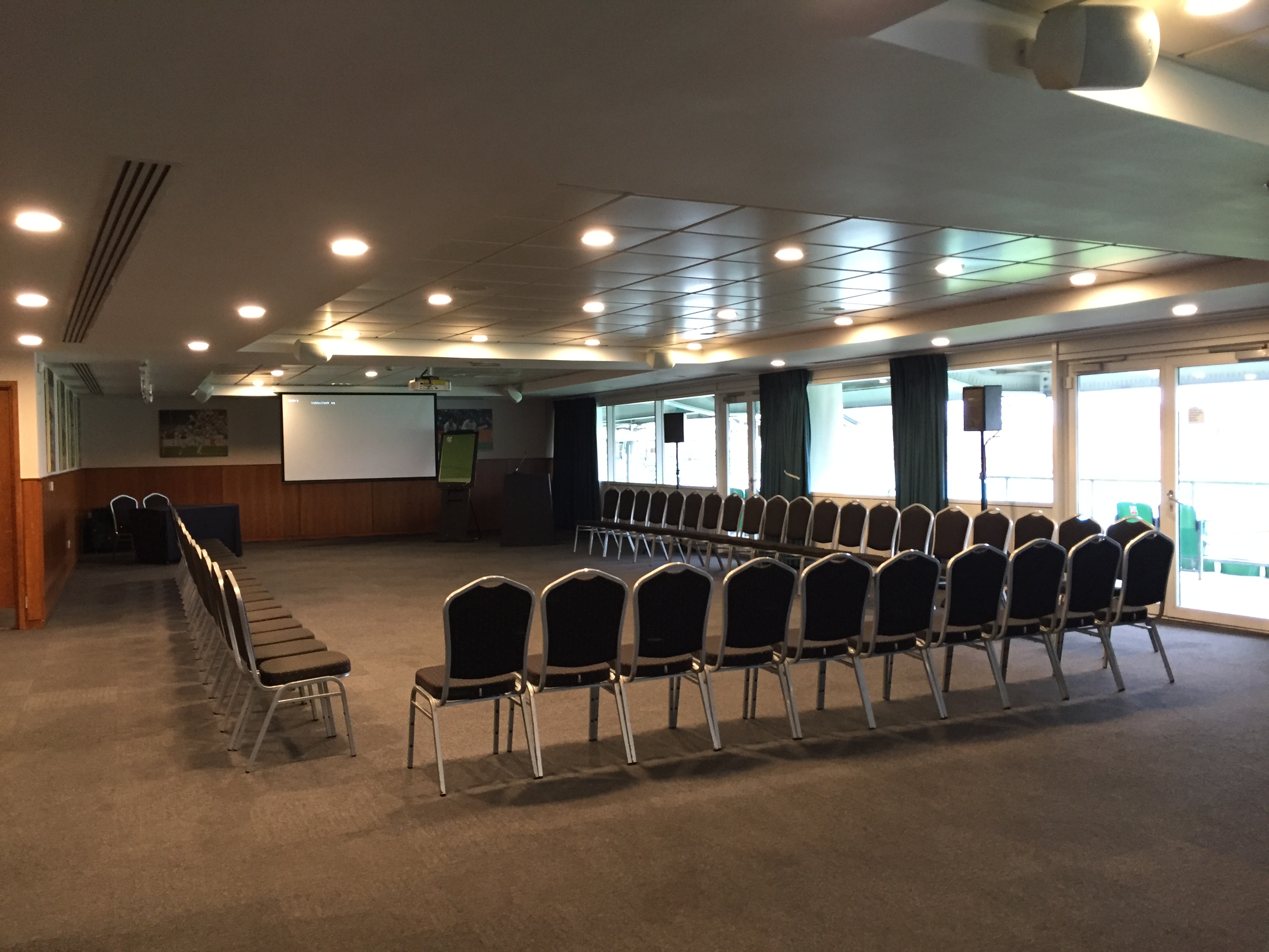 India Room at Kia Oval, theater-style seating for corporate presentations and workshops.