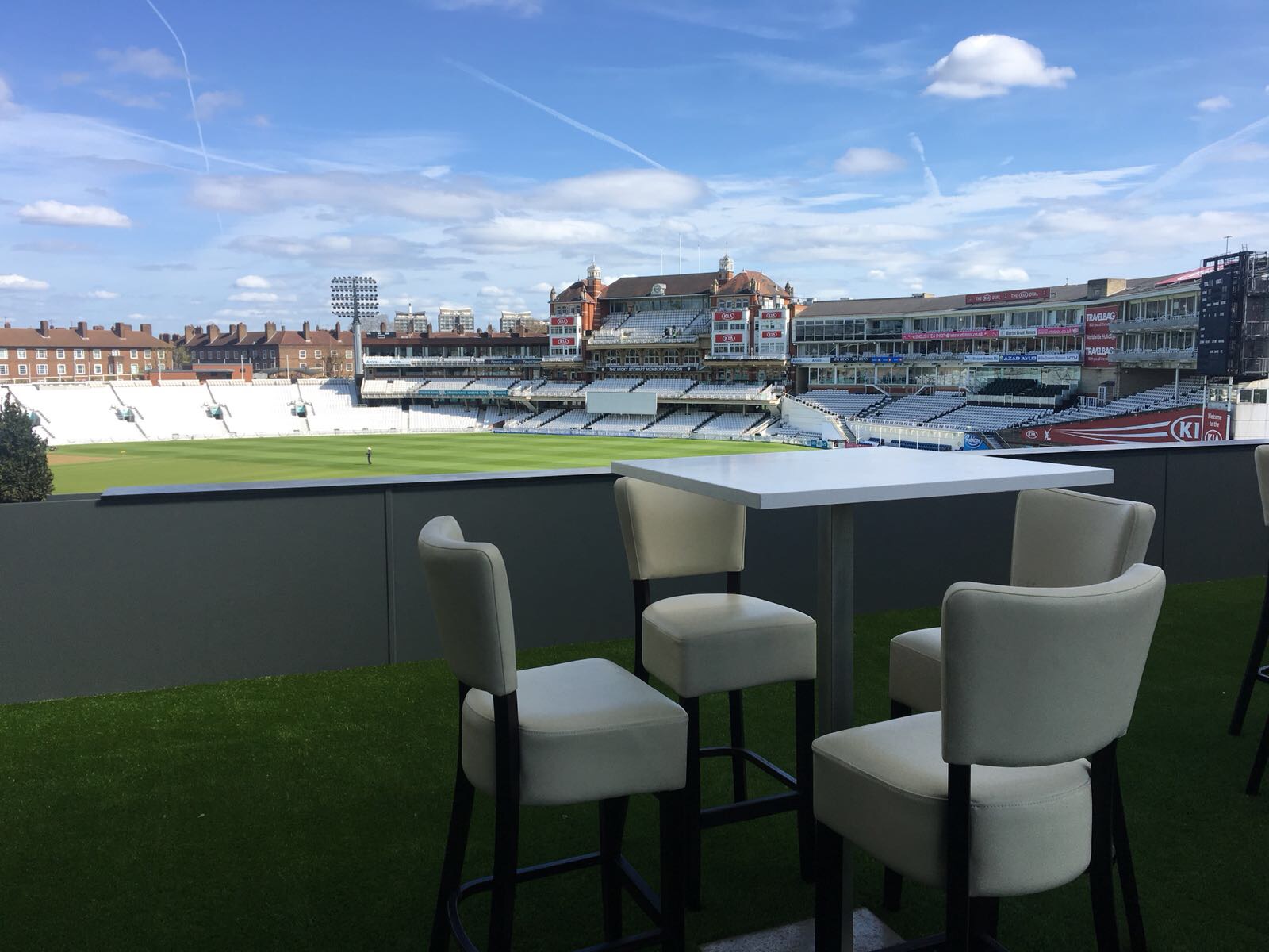 Stylish outdoor event space at Kia Oval, ideal for corporate gatherings and social events.
