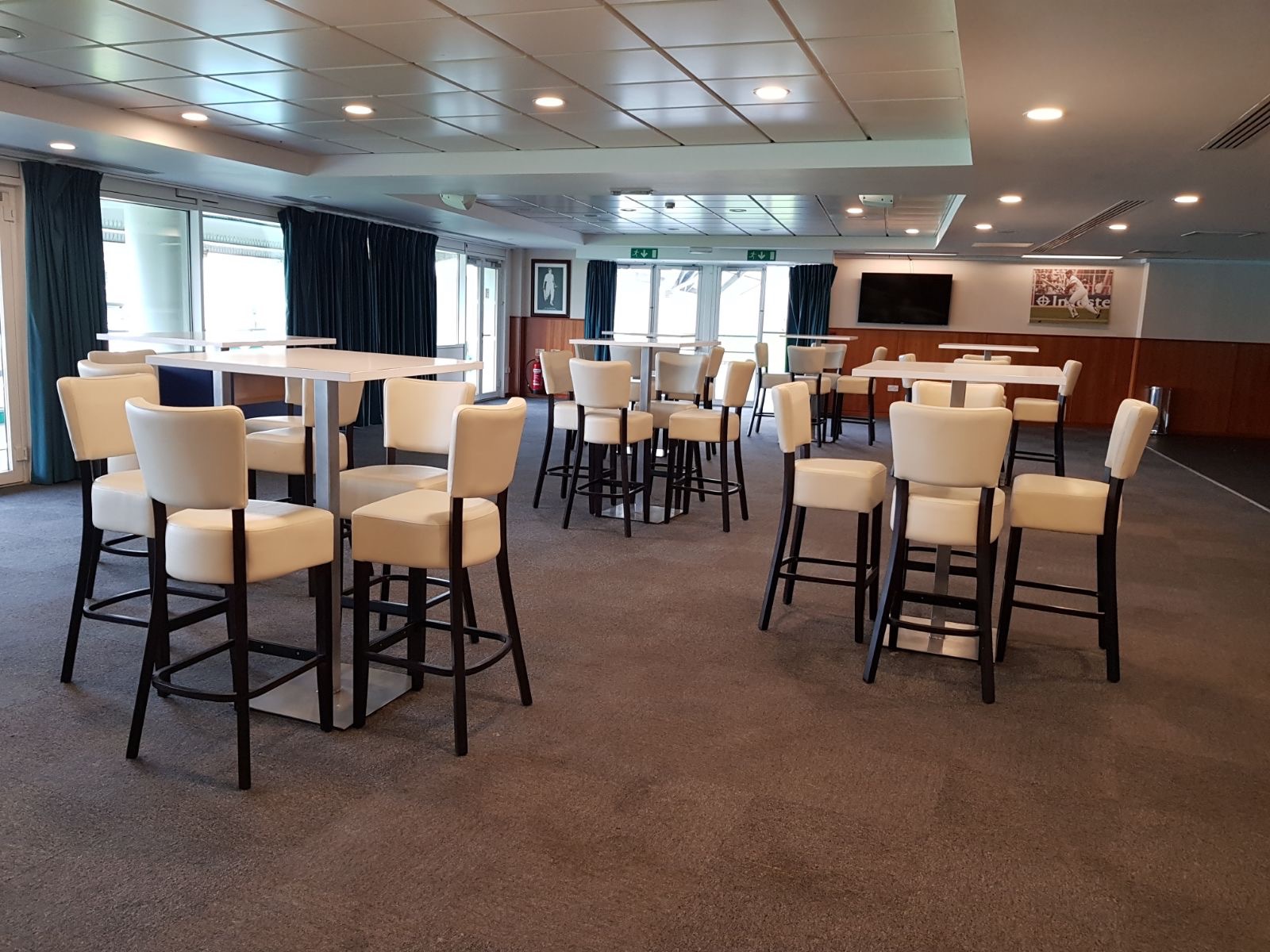 Versatile India Room at Kia Oval with modern seating for networking events and gatherings.