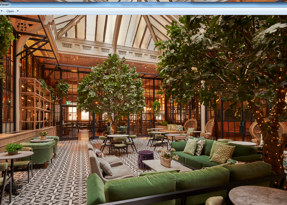 Winter Garden atrium at Kimpton Clocktower, ideal for corporate networking and event breakout space.
